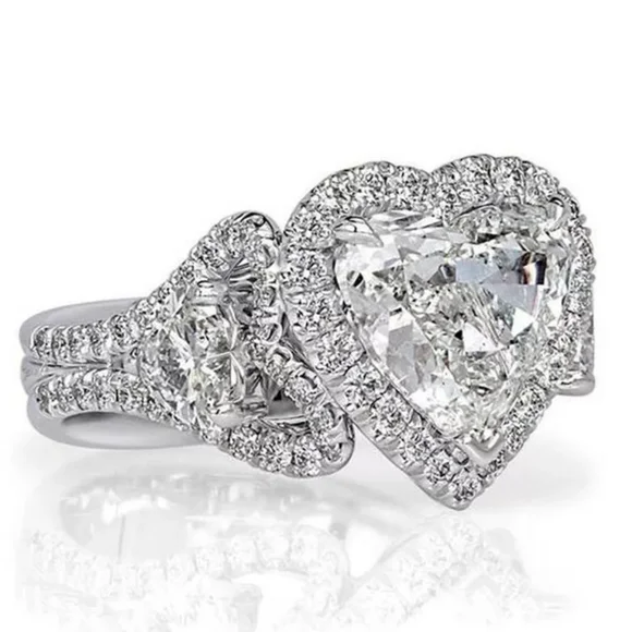 HEART HALO BLING RING - Picture 1 of 7